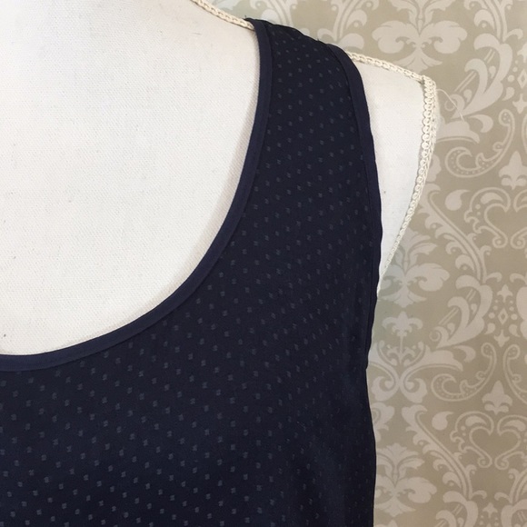 {Forever 21} Navy Tank w/Polka Dots Size M - Picture 2 of 5